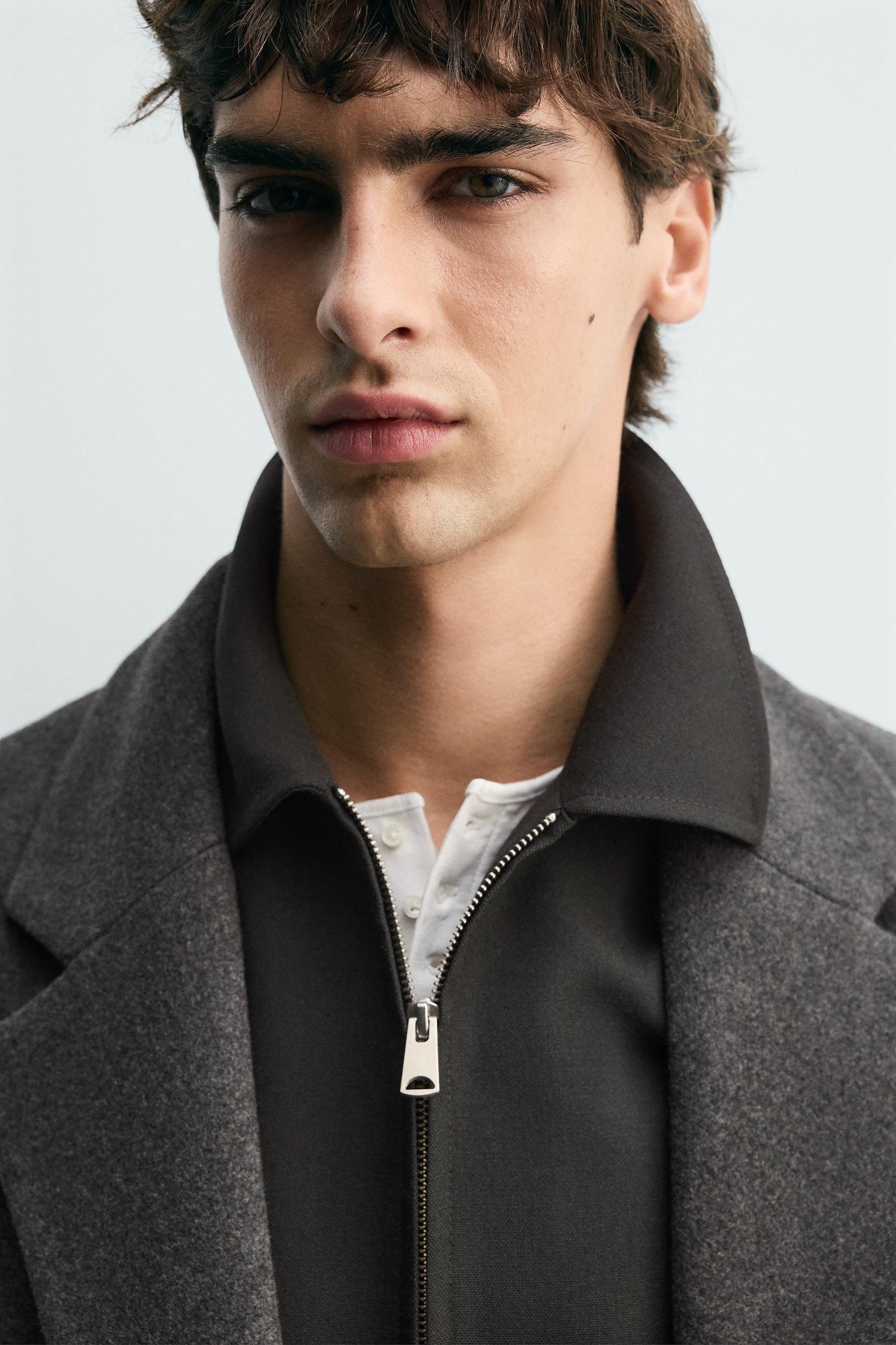 Mantel aus Wollmischung mit Gürtel