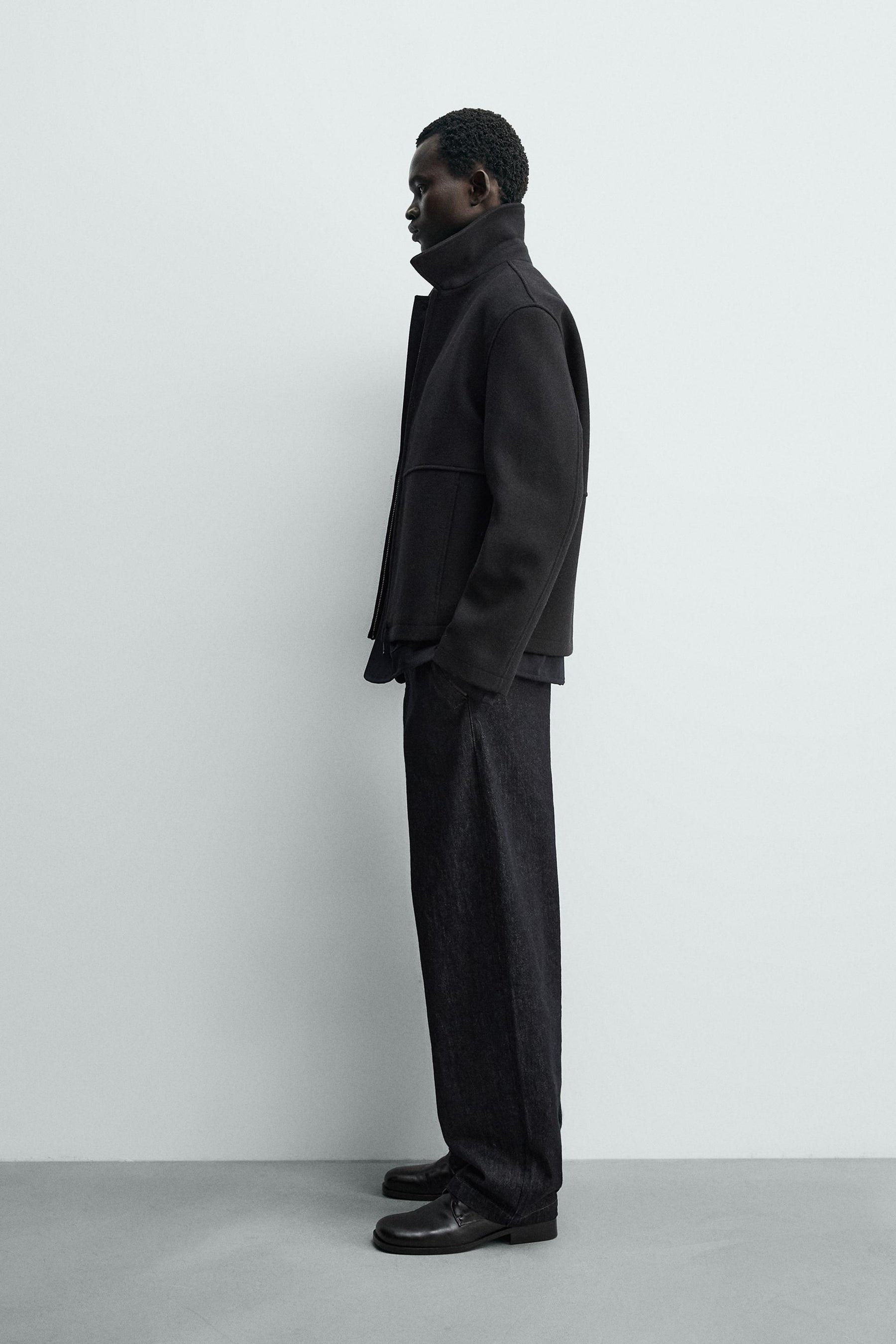 Fischgrät-Reißverschlussjacke