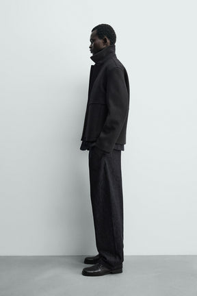 Fischgrät-Reißverschlussjacke