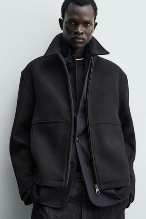 Fischgrät-Reißverschlussjacke