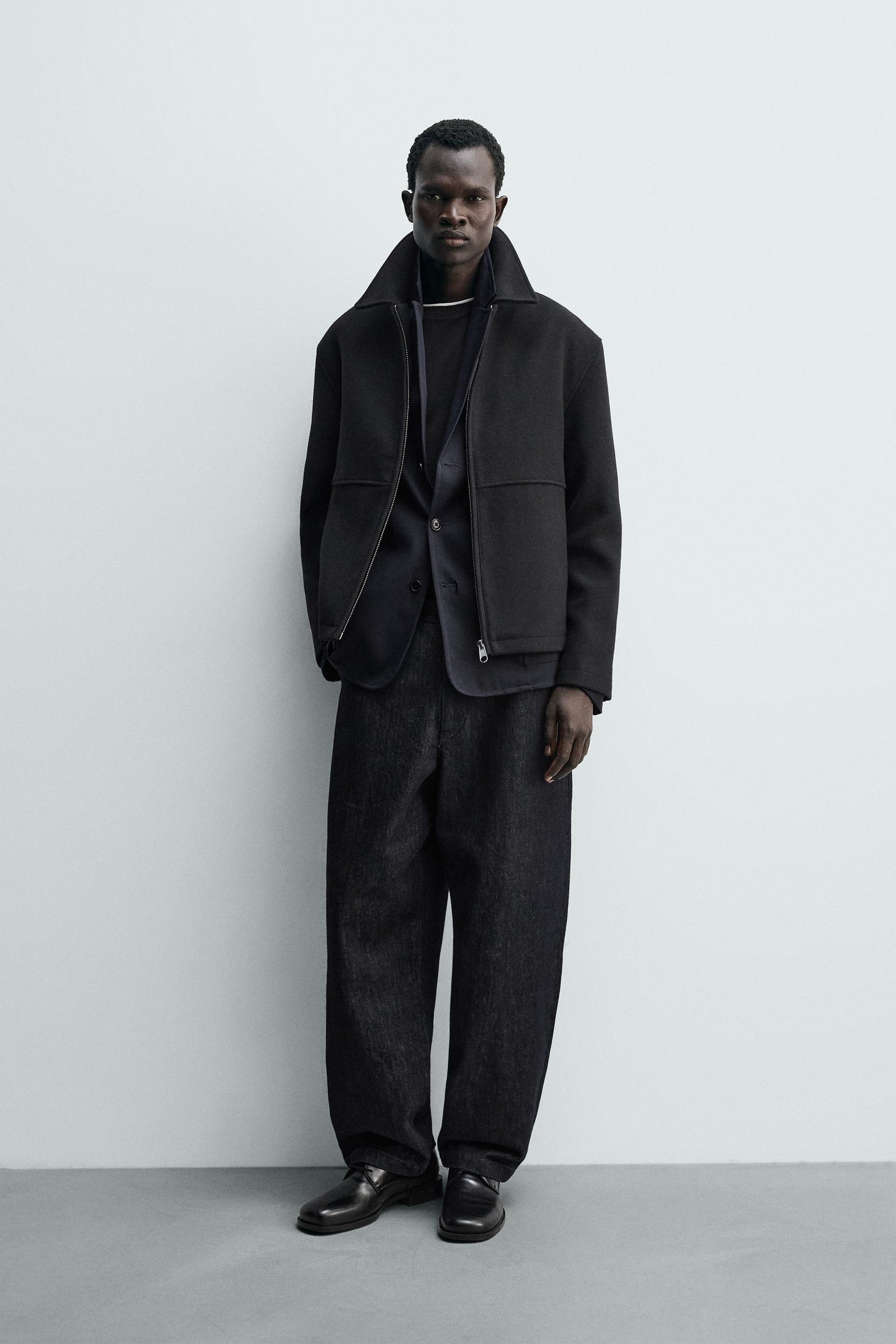 Fischgrät-Reißverschlussjacke