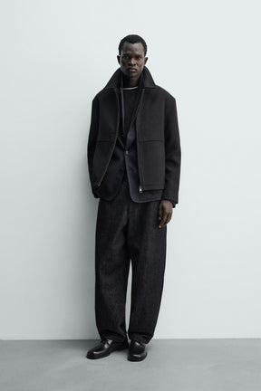 Fischgrät-Reißverschlussjacke