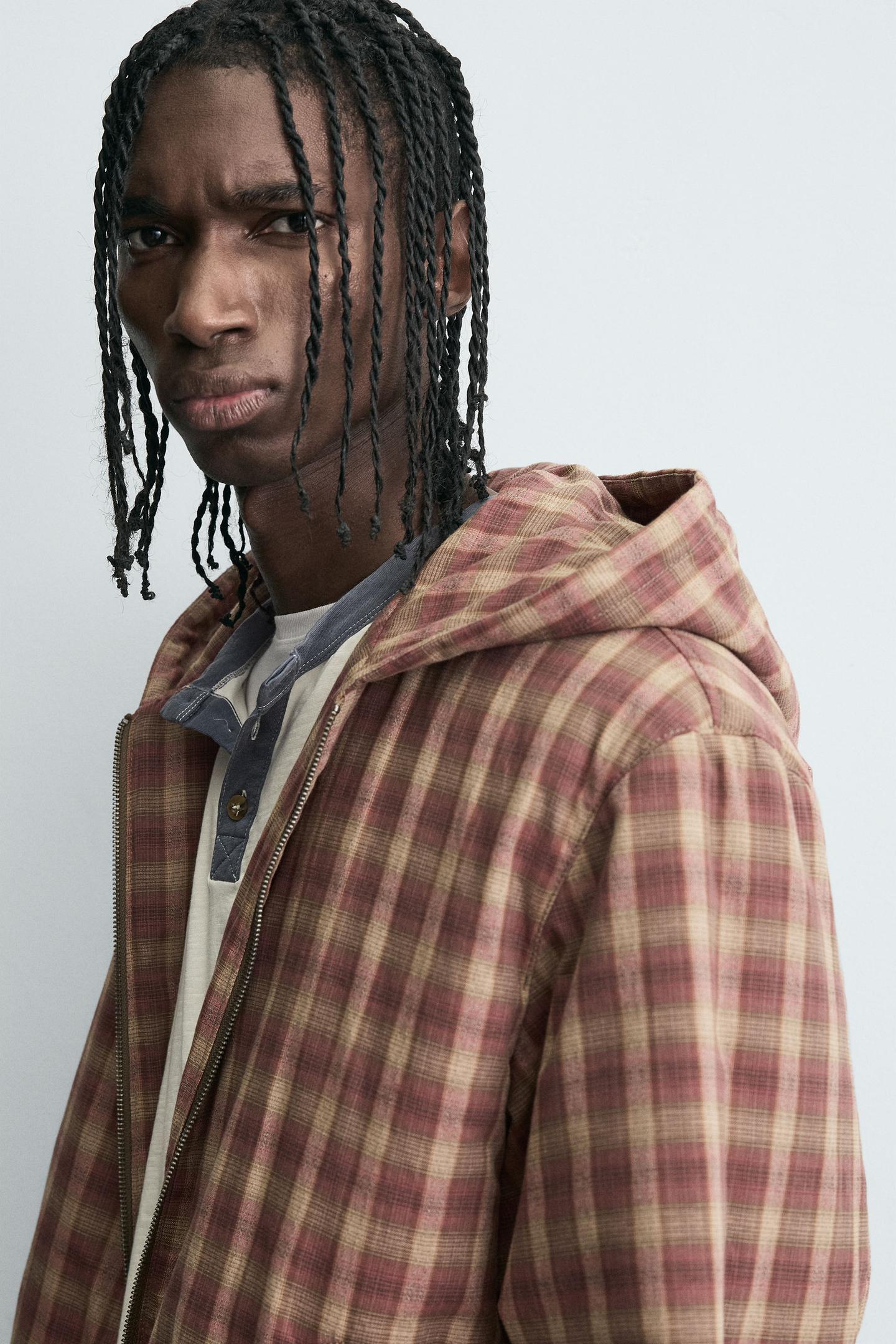 Karierte Kapuzenjacke 