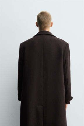 CONTRAST LAPEL WOOL COAT - Image 3