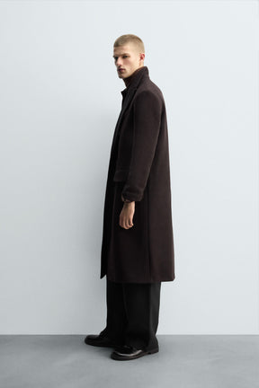 CONTRAST LAPEL WOOL COAT - Image 4