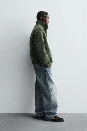 FAUX SHEARLING EFFECT JACKET WITH CONTRAST - Image 4