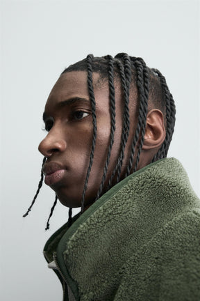 FAUX SHEARLING EFFECT JACKET WITH CONTRAST - Image 6