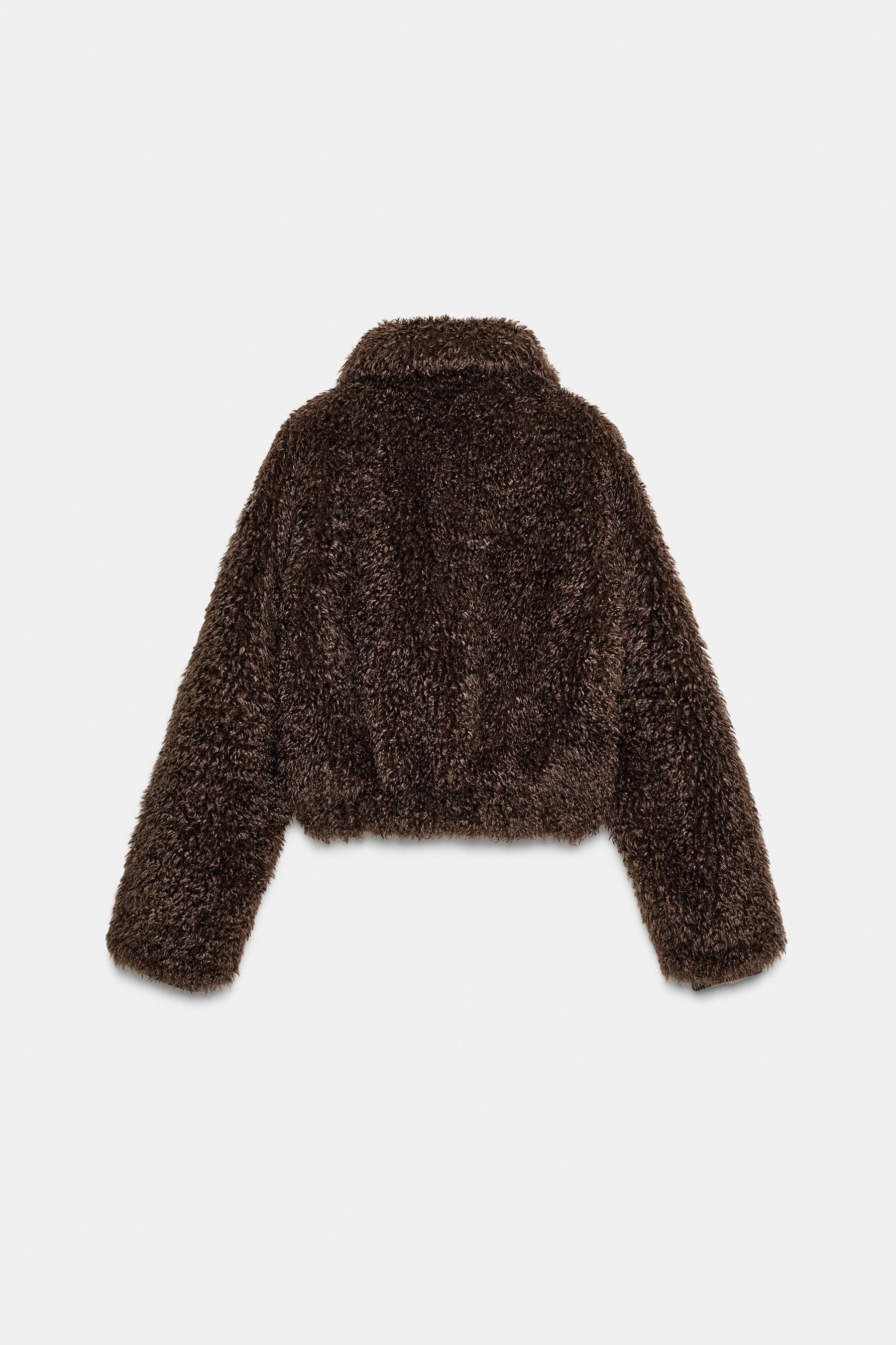 CROPPED FAUX SHEARLING COAT - Image 8