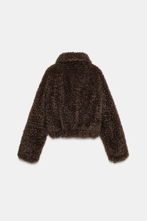 CROPPED FAUX SHEARLING COAT - Image 8