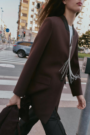 SHOULDER PAD COAT WITHOUT LAPELS - Image 5