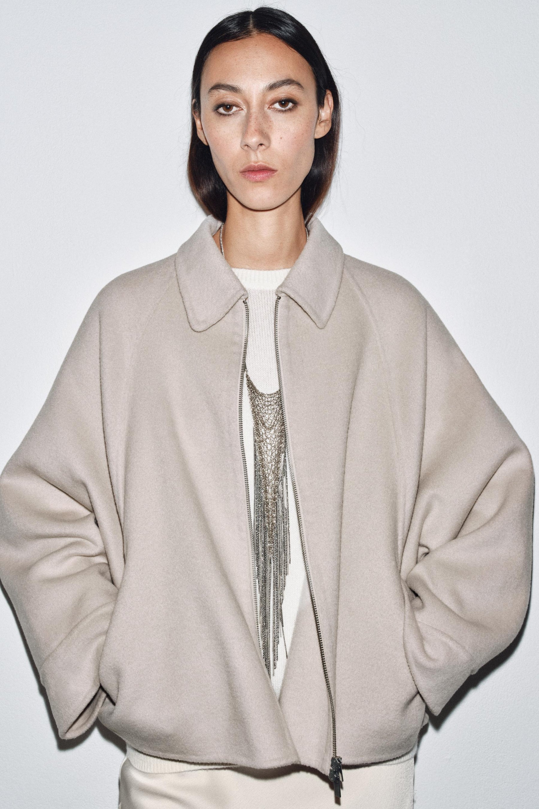 Wolljacke mit Reißverschluss