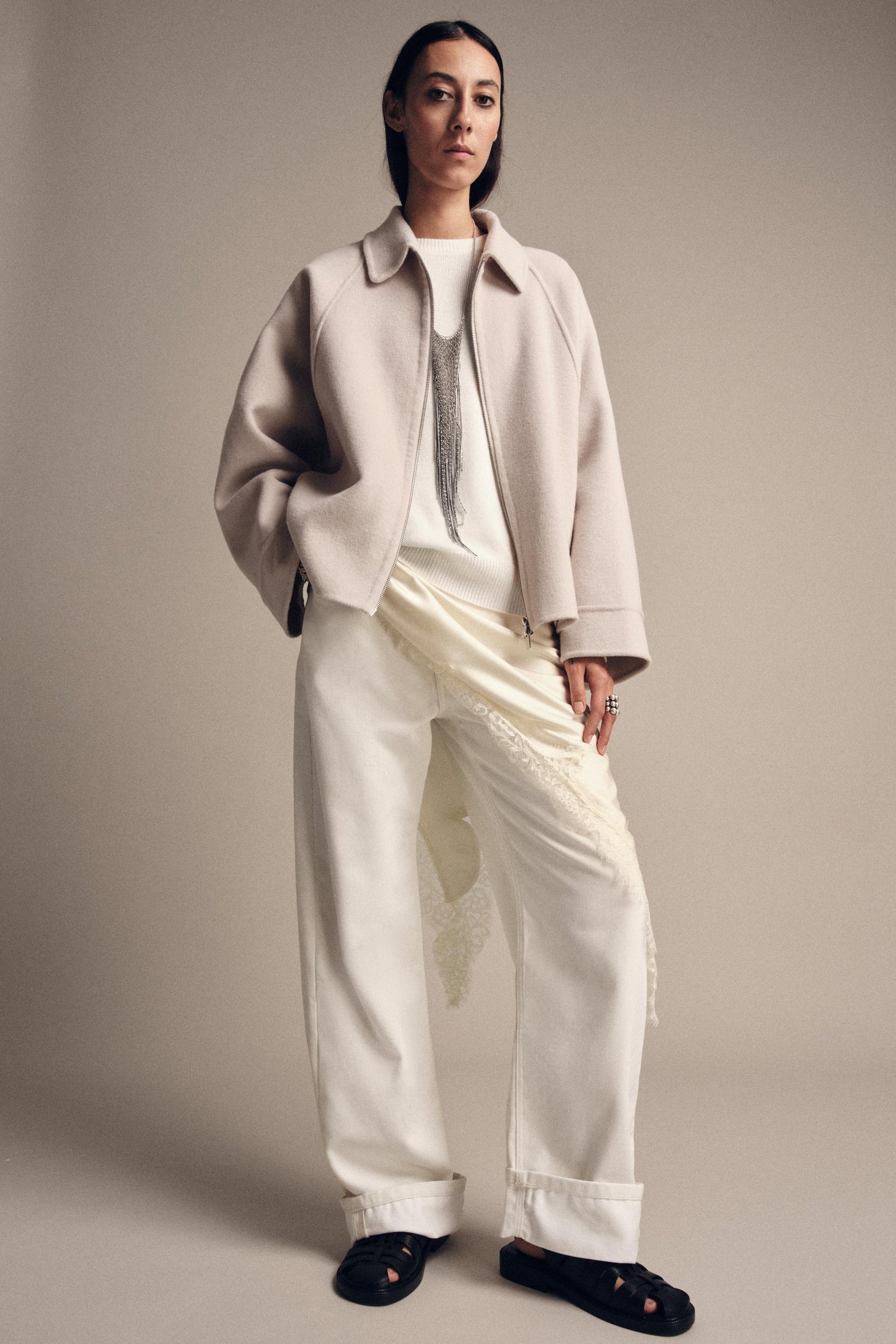 Wolljacke mit Reißverschluss