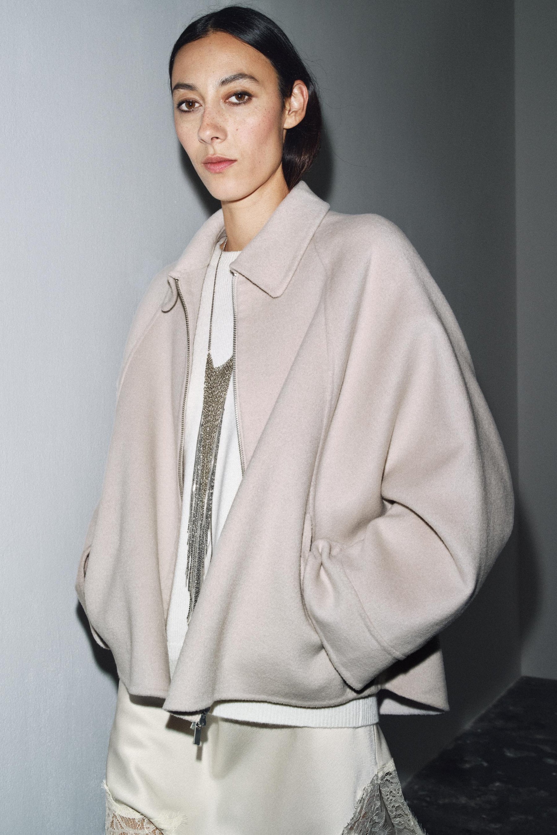 Wolljacke mit Reißverschluss