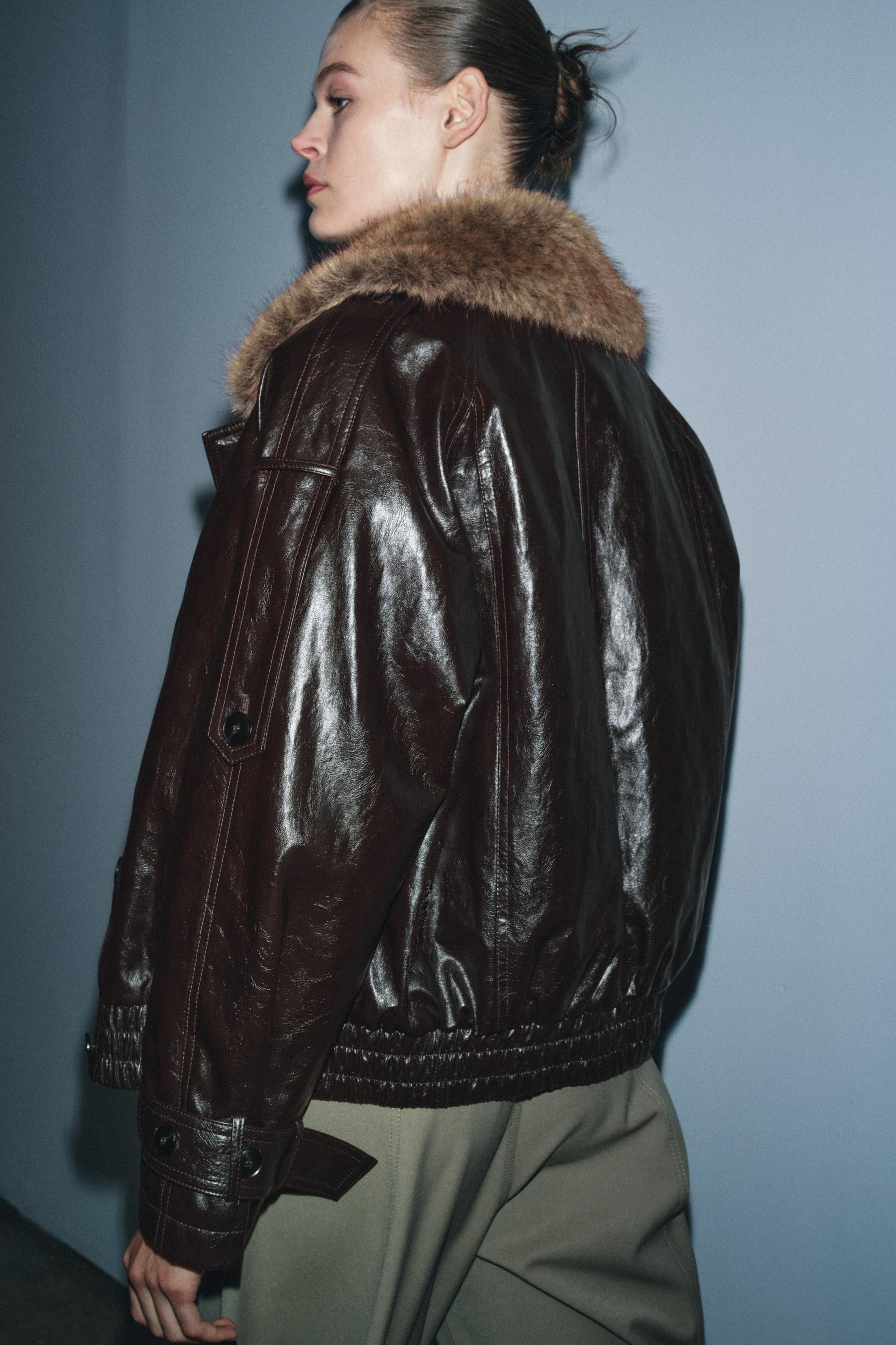 Jacke mit Kunstpelzkragen