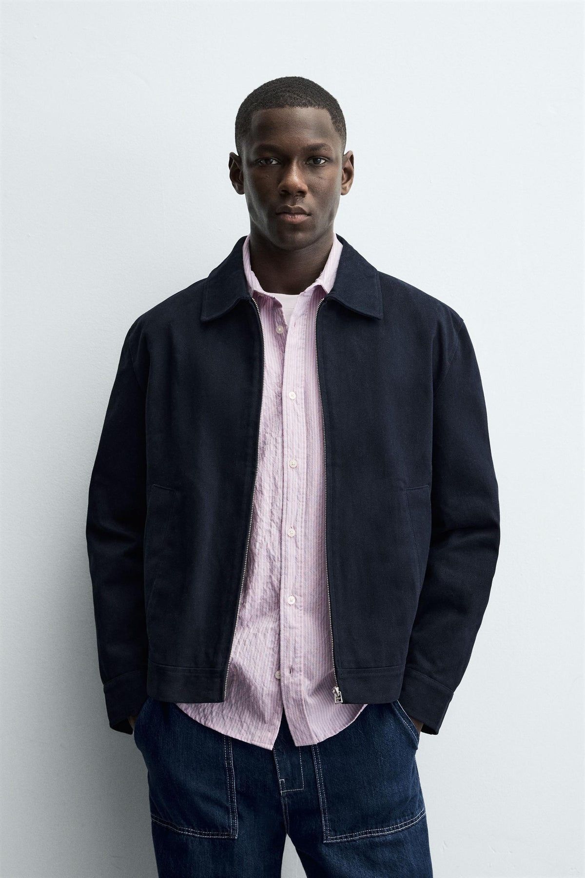 TEXTURED ZIP-UP OVERSHIRT - Image 2