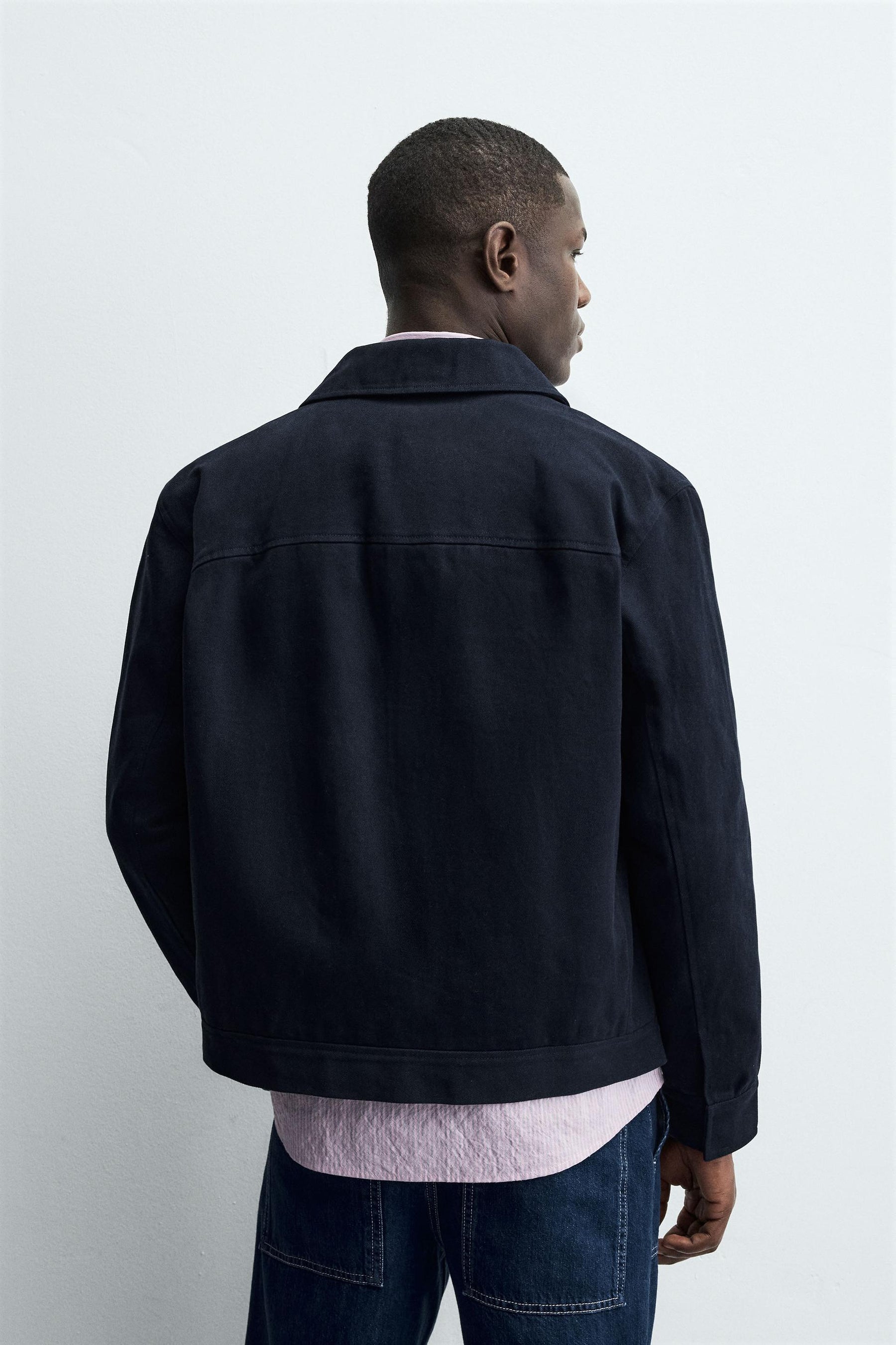 TEXTURED ZIP-UP OVERSHIRT - Image 3