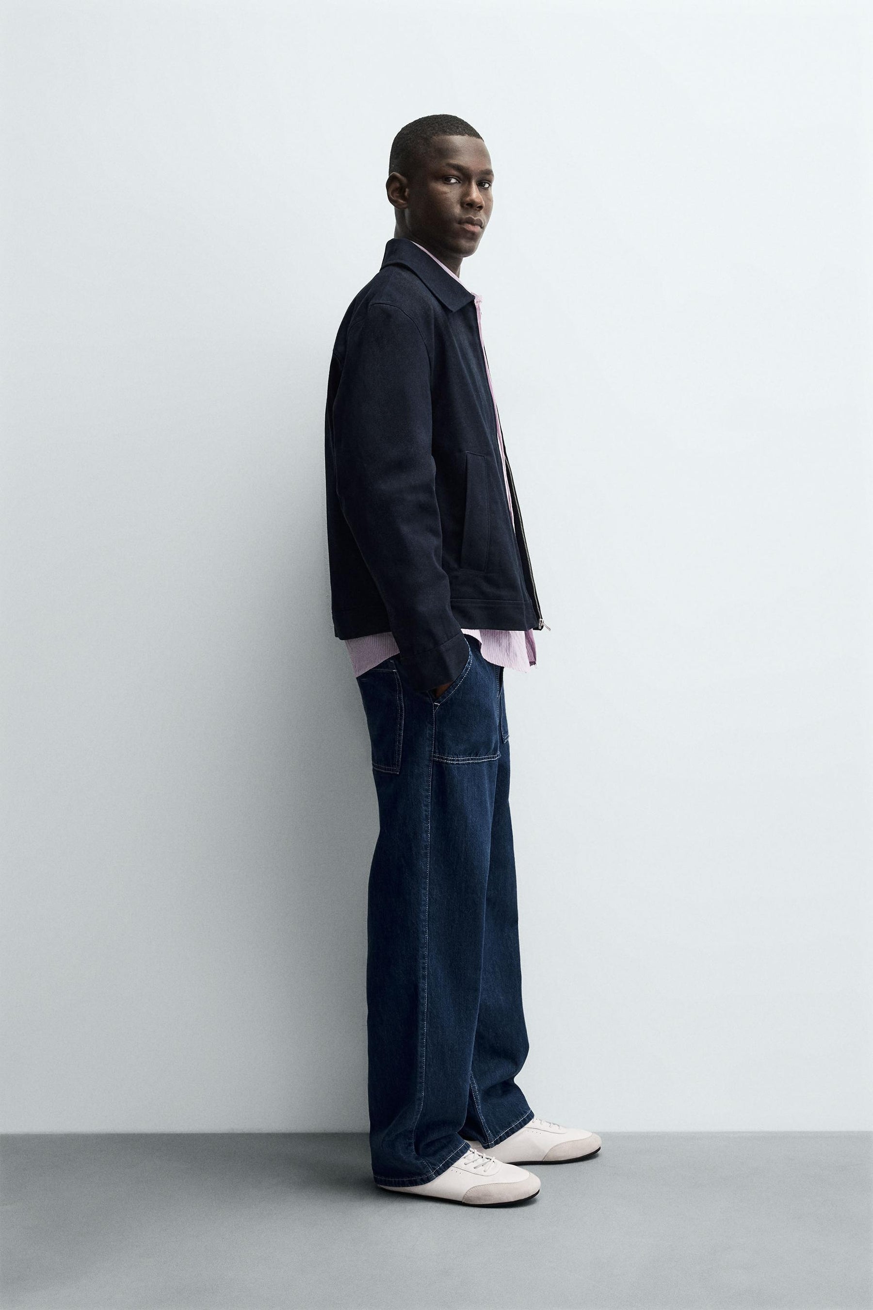 TEXTURED ZIP-UP OVERSHIRT - Image 4