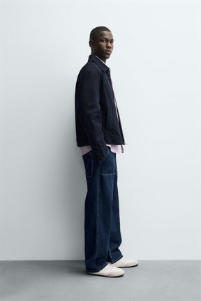 TEXTURED ZIP-UP OVERSHIRT - Image 4