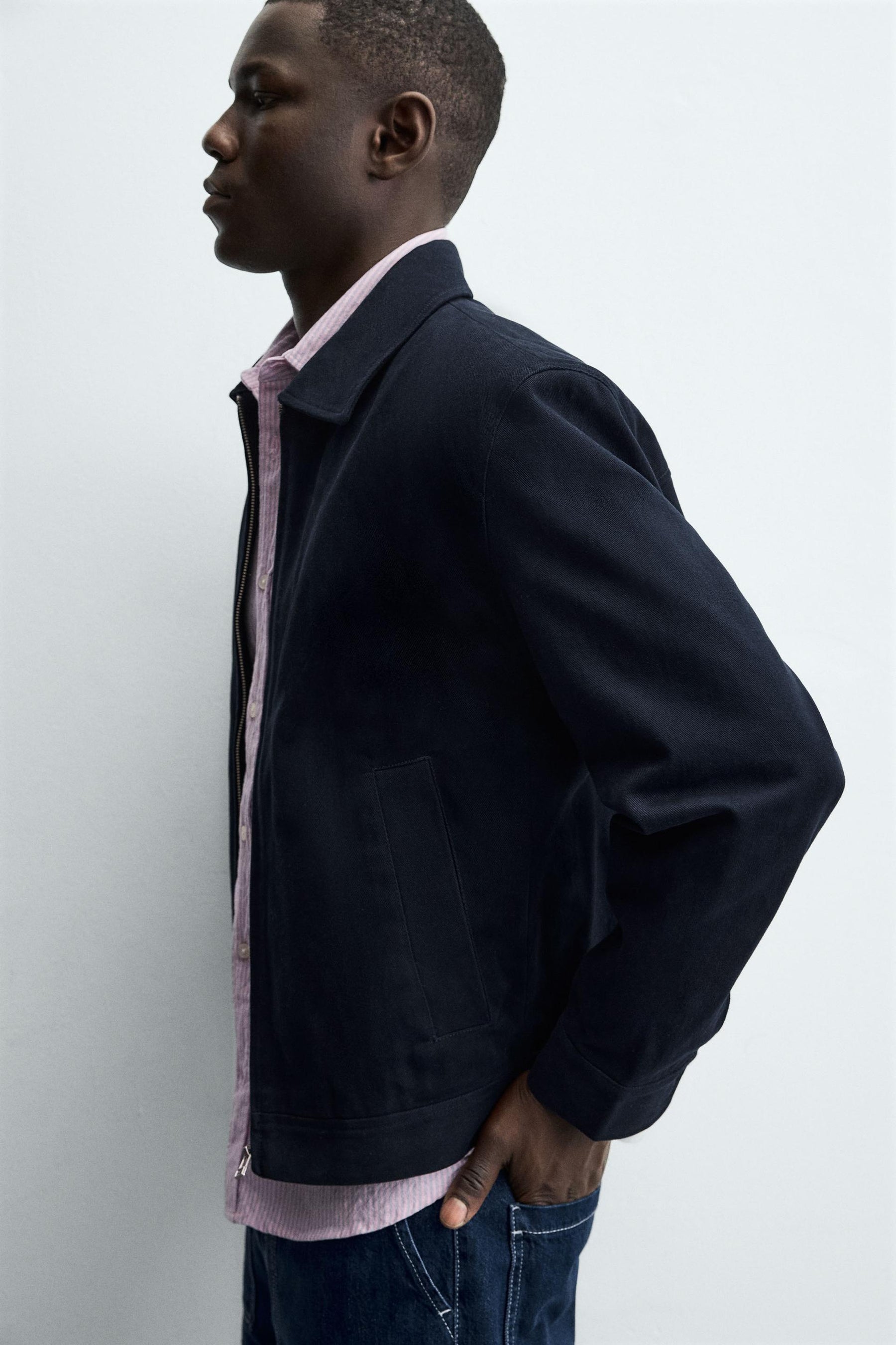 TEXTURED ZIP-UP OVERSHIRT - Image 7