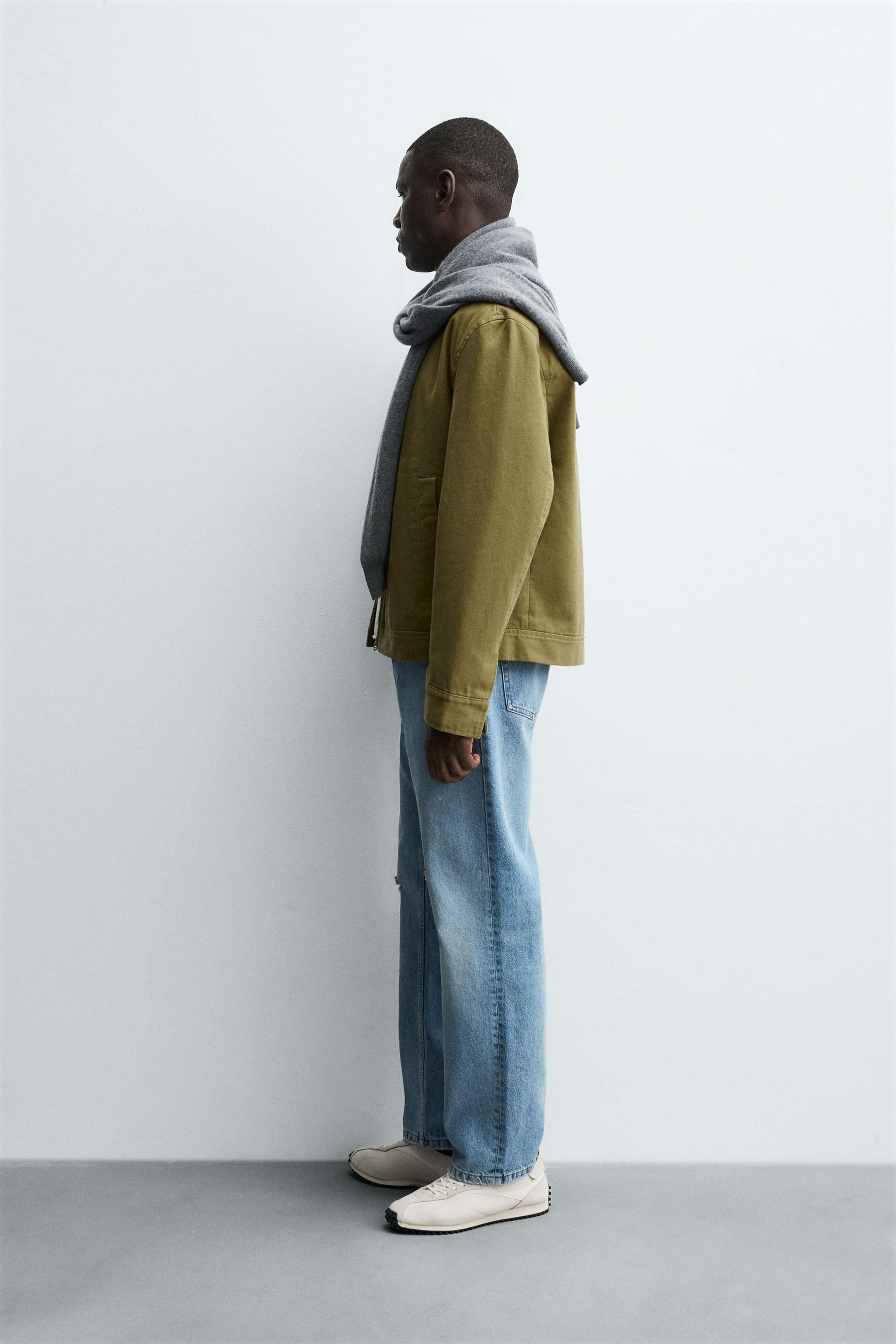 TEXTURED ZIP-UP OVERSHIRT - Image 4