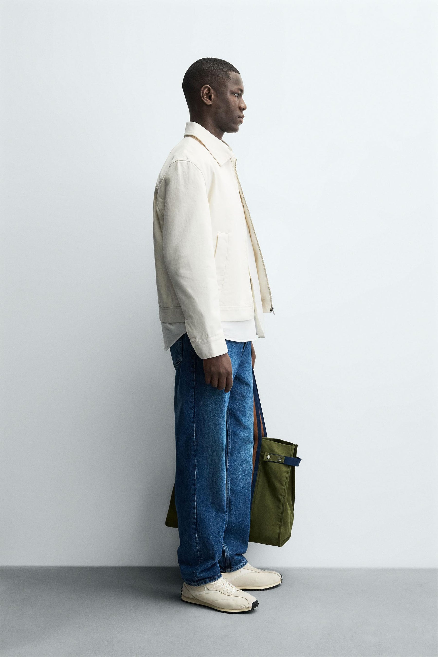 TEXTURED ZIP-UP OVERSHIRT - Image 4