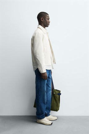 TEXTURED ZIP-UP OVERSHIRT - Image 4