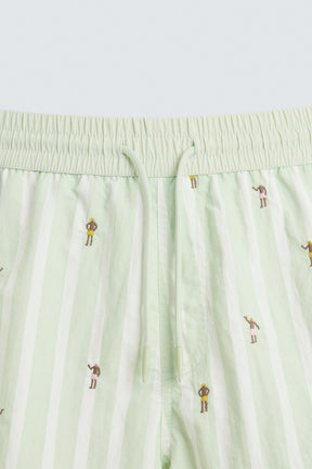 EMBROIDERED MID-LENGTH SWIMMING TRUNKS - Image 8