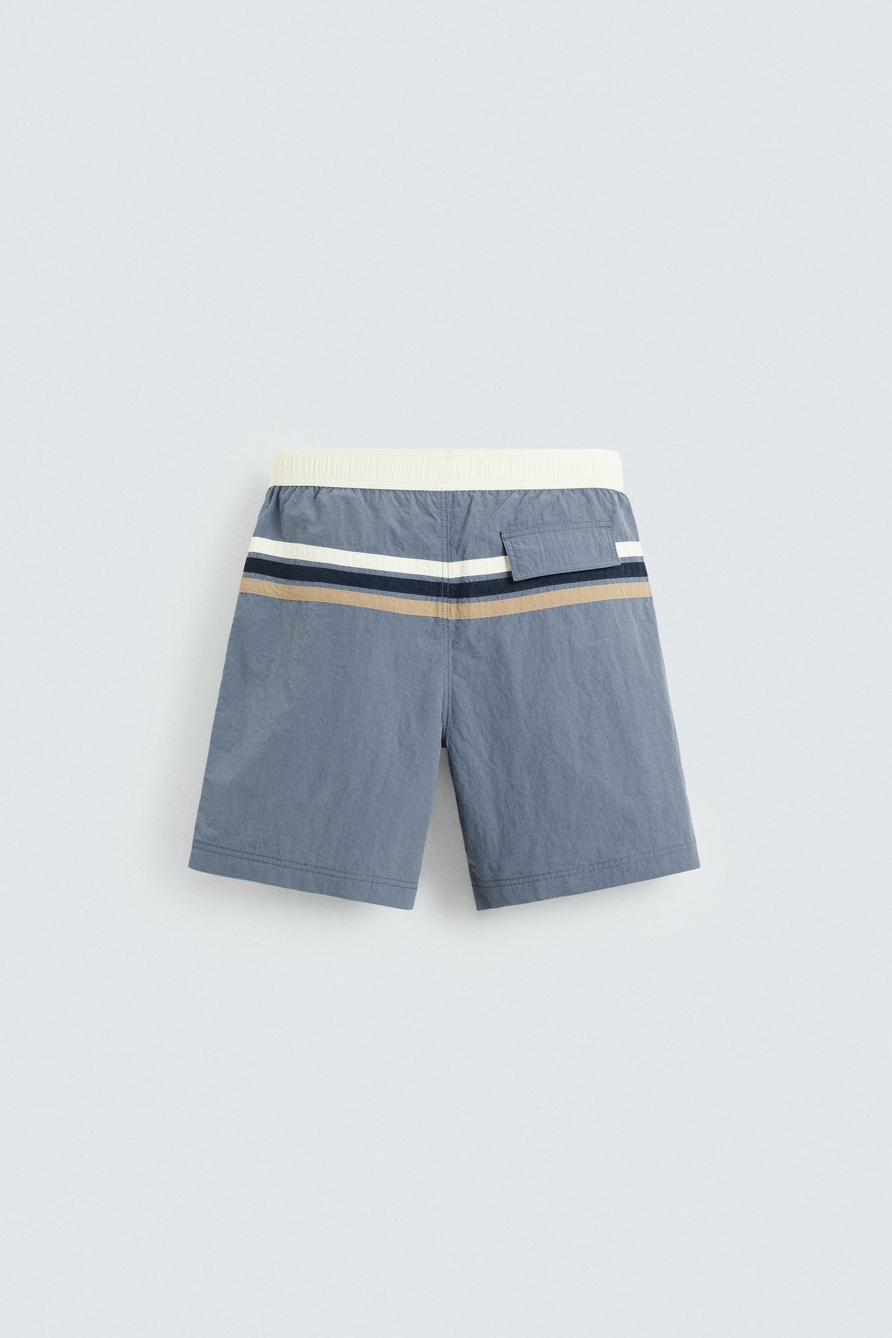 STRIPED LONG SWIMMING TRUNKS - Image 2