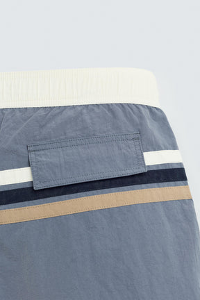 STRIPED LONG SWIMMING TRUNKS - Image 4