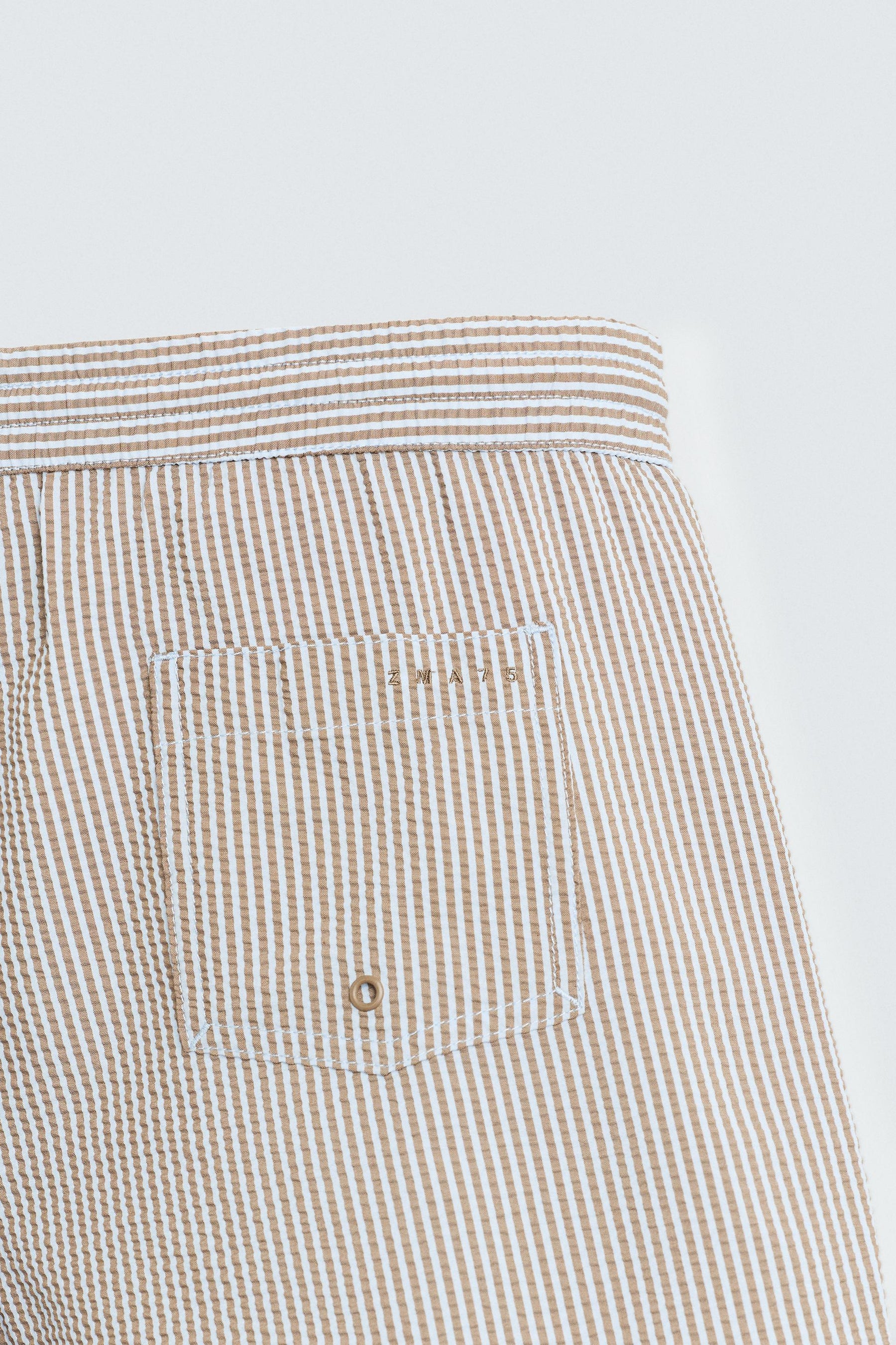 SEERSUCKER MID-LENGTH SWIMMING TRUNKS - Image 4