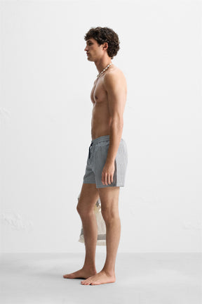 SEERSUCKER MID-LENGTH SWIMMING TRUNKS - Image 5