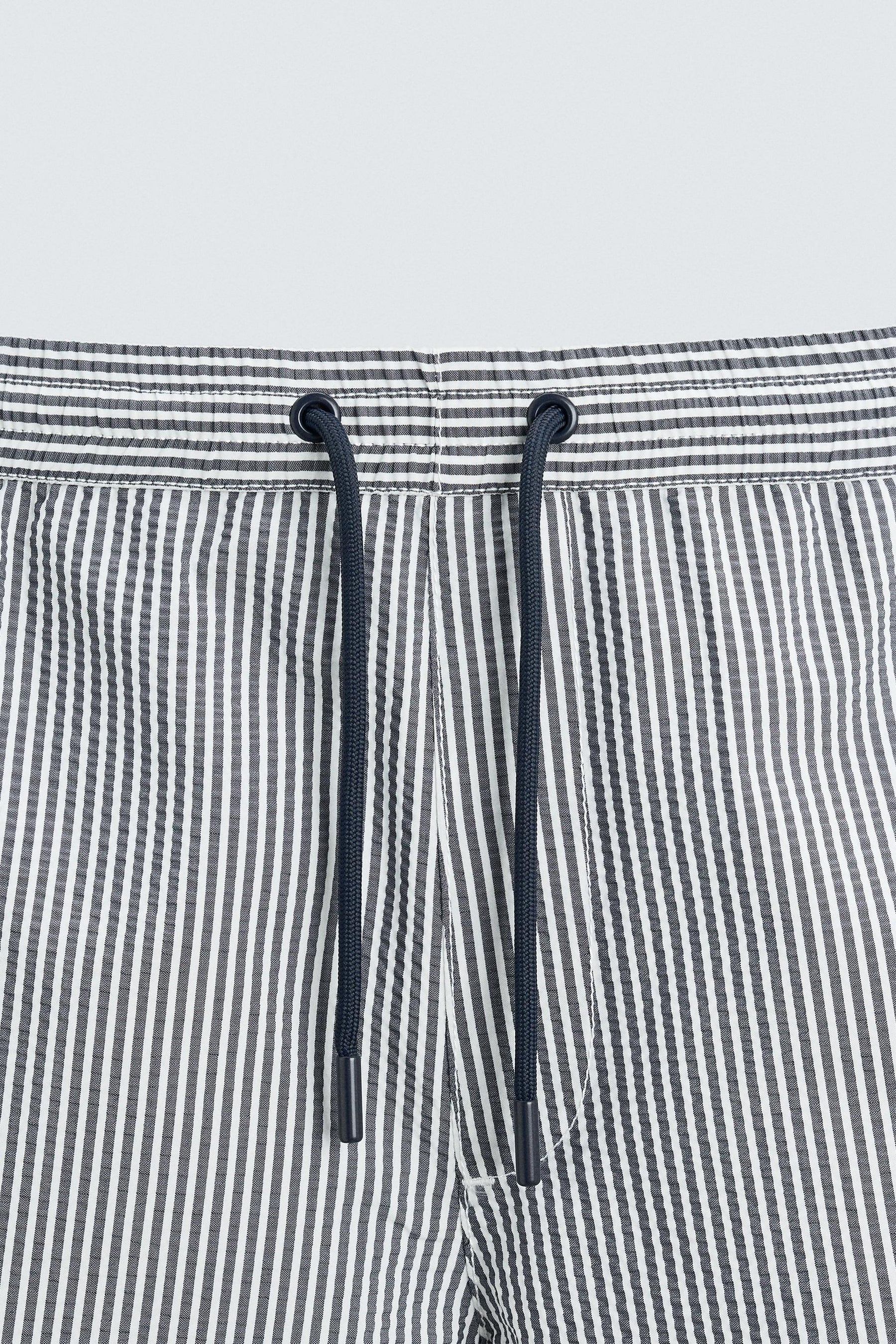 SEERSUCKER MID-LENGTH SWIMMING TRUNKS - Image 9