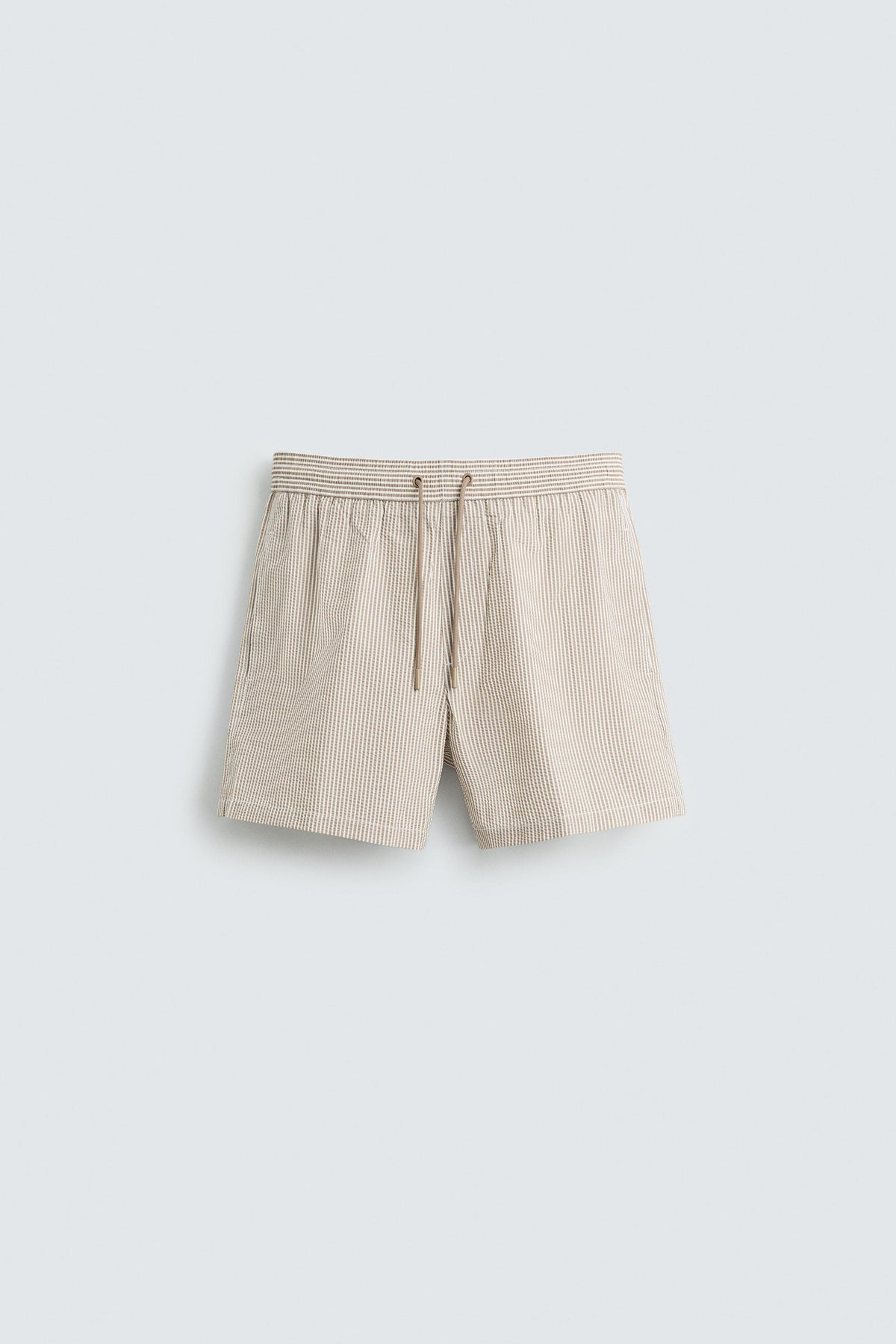 SEERSUCKER MID-LENGTH SWIMMING TRUNKS - Image 1