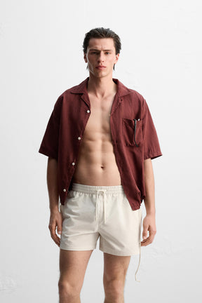 SEERSUCKER MID-LENGTH SWIMMING TRUNKS - Image 5