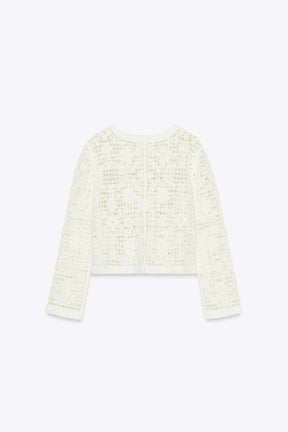 CROCHET BUTTON-UP CARDIGAN - Image 7