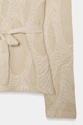 Jacquard-Pullover mit Gürtel