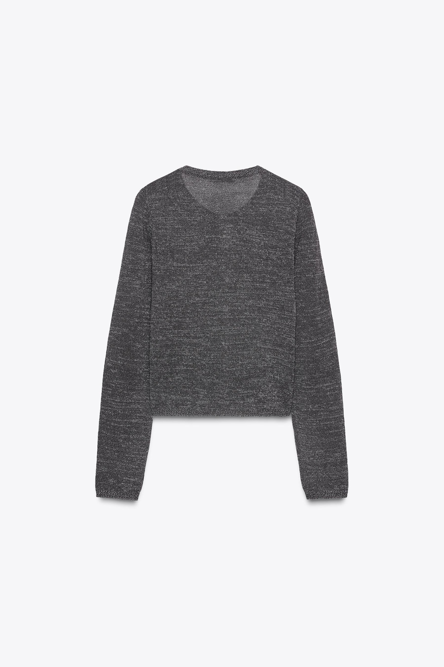 Strickjacke mit Metallic-Faden