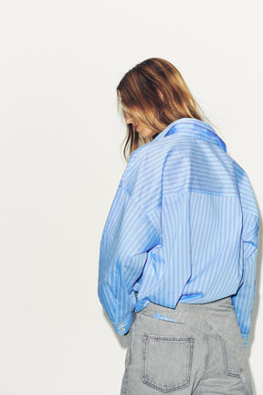 Popeline-Hemd mit Knopfleiste