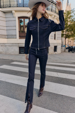 Taillierte Jeansjacke