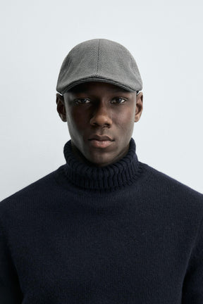 FLANNEL HOUNDSTOOTH BERET - Image 1