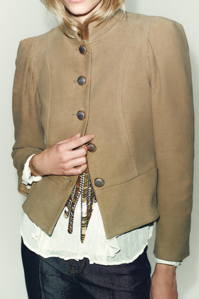 Puffärmel aus Wildlederimitat