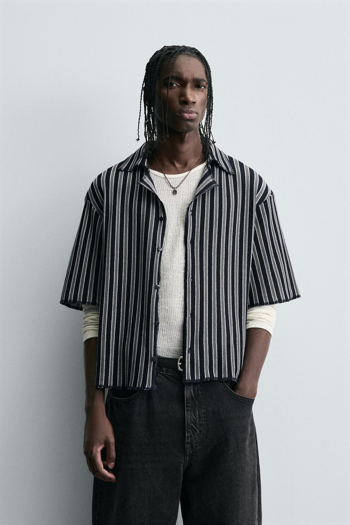 STRIPED JACQUARD SHIRT - Image 2