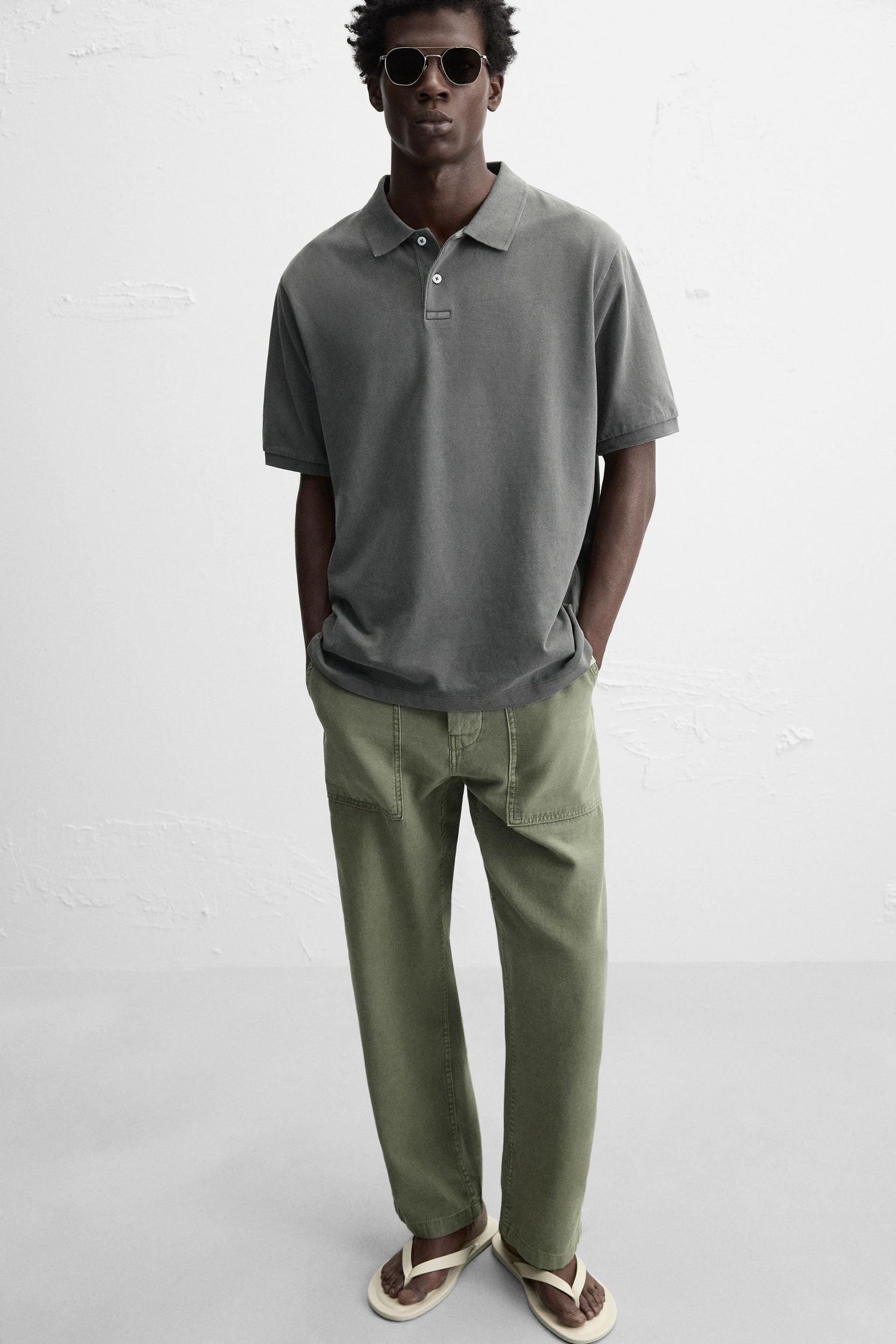 WASHED PIQUÉ POLO SHIRT - Image 6