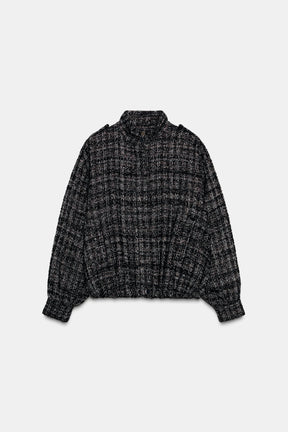 Bomberjacke mit metallischer Struktur