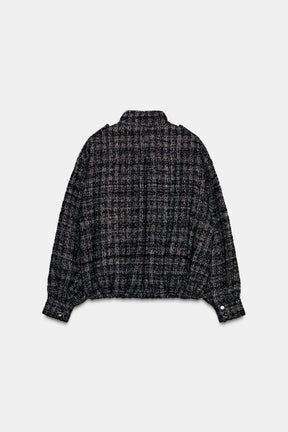 Bomberjacke mit metallischer Struktur