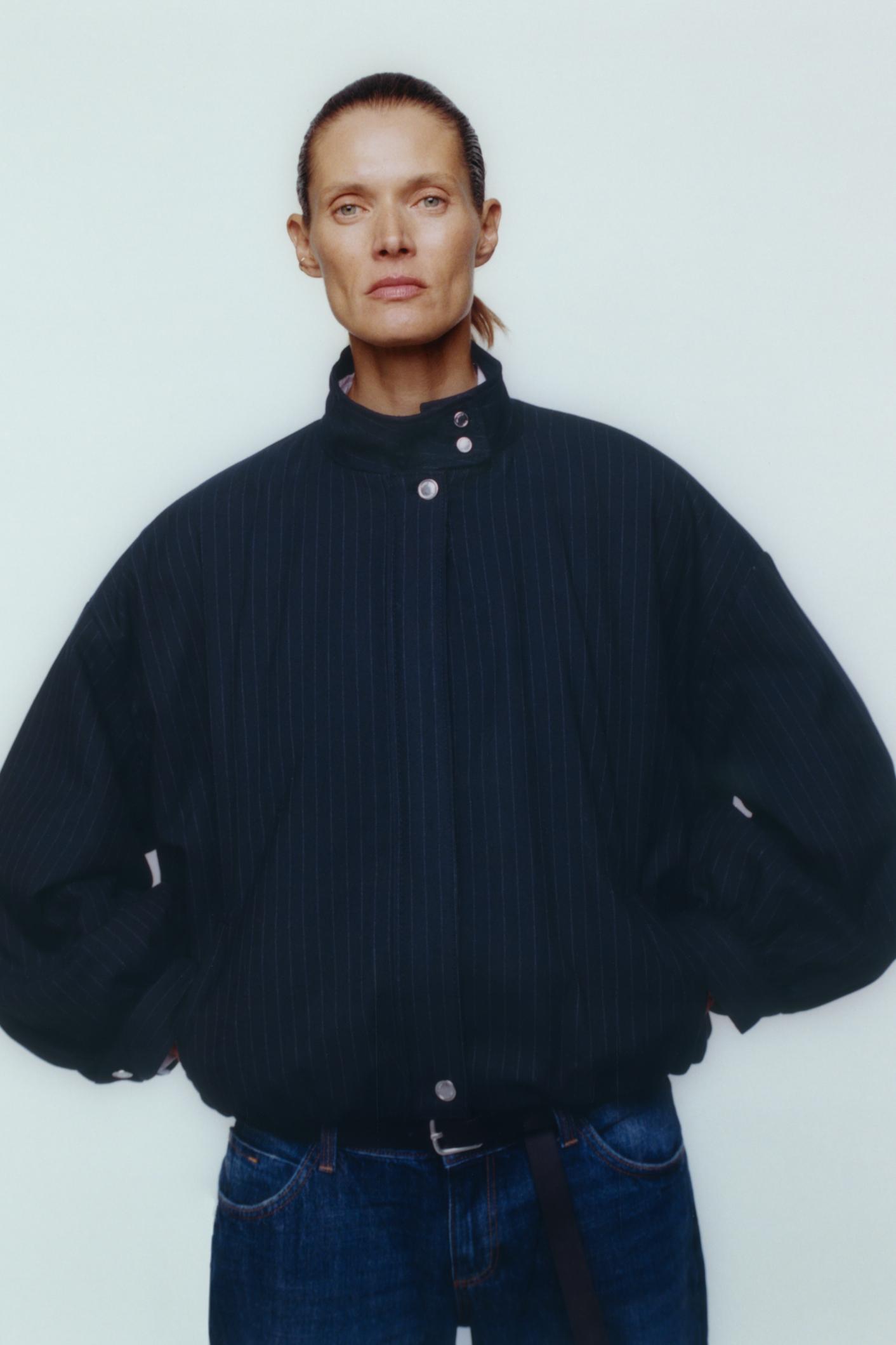 Nadelstreifen-Bomberjacke