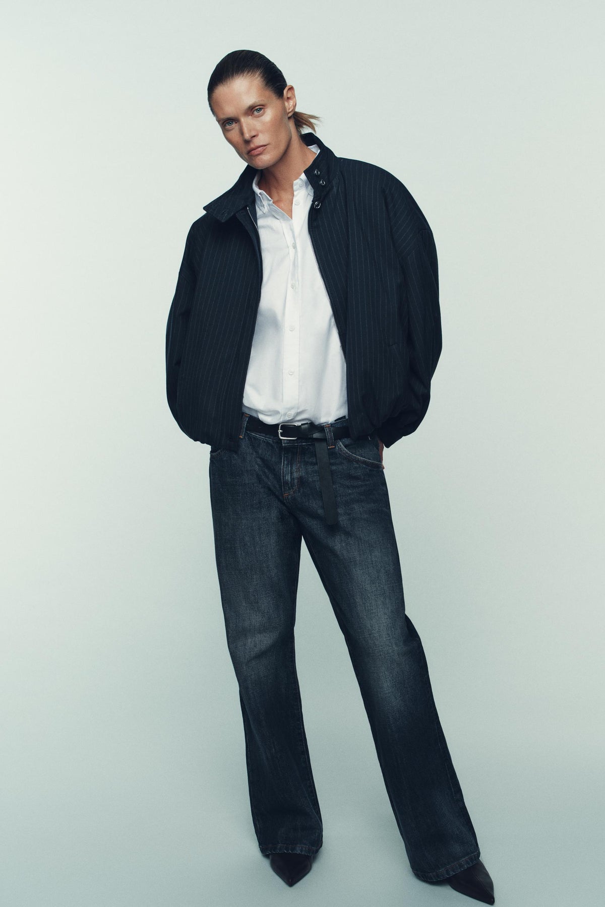 Nadelstreifen-Bomberjacke