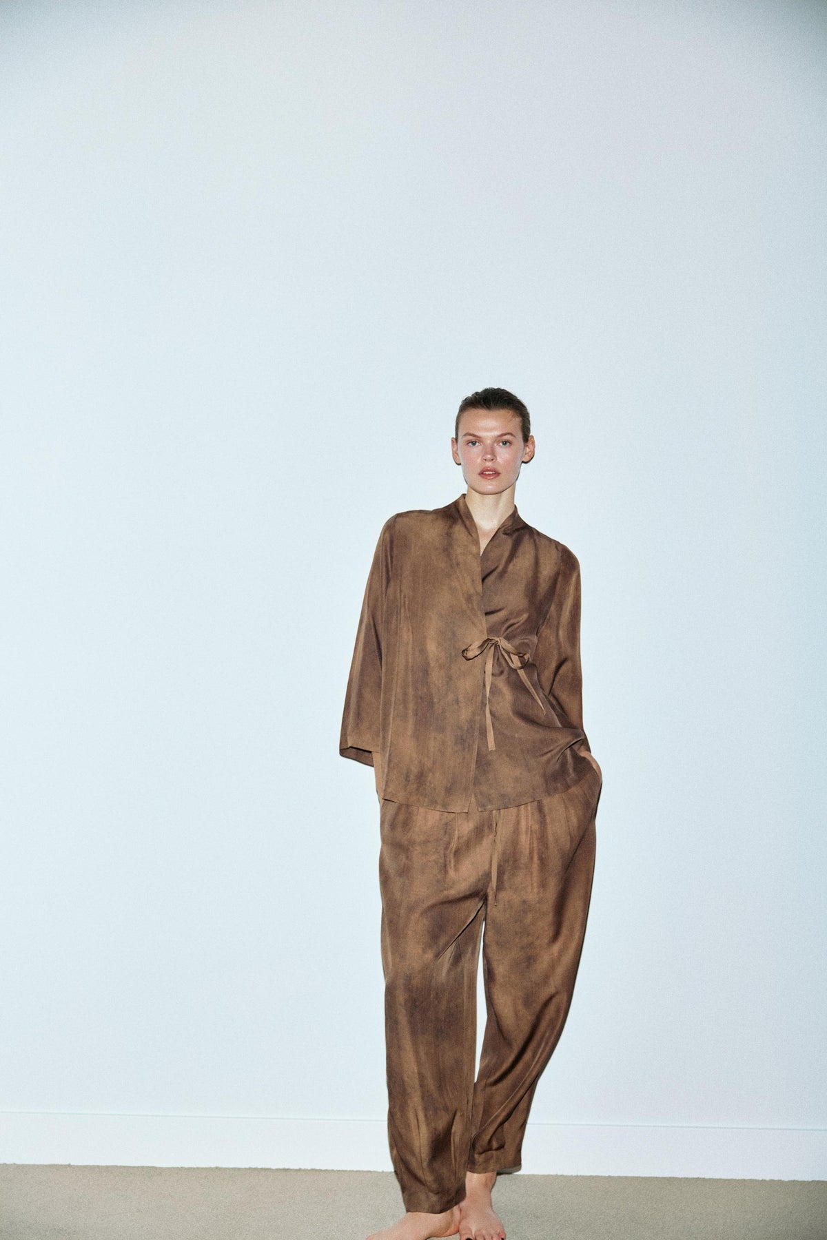 Bedruckte Hose mit Volumen