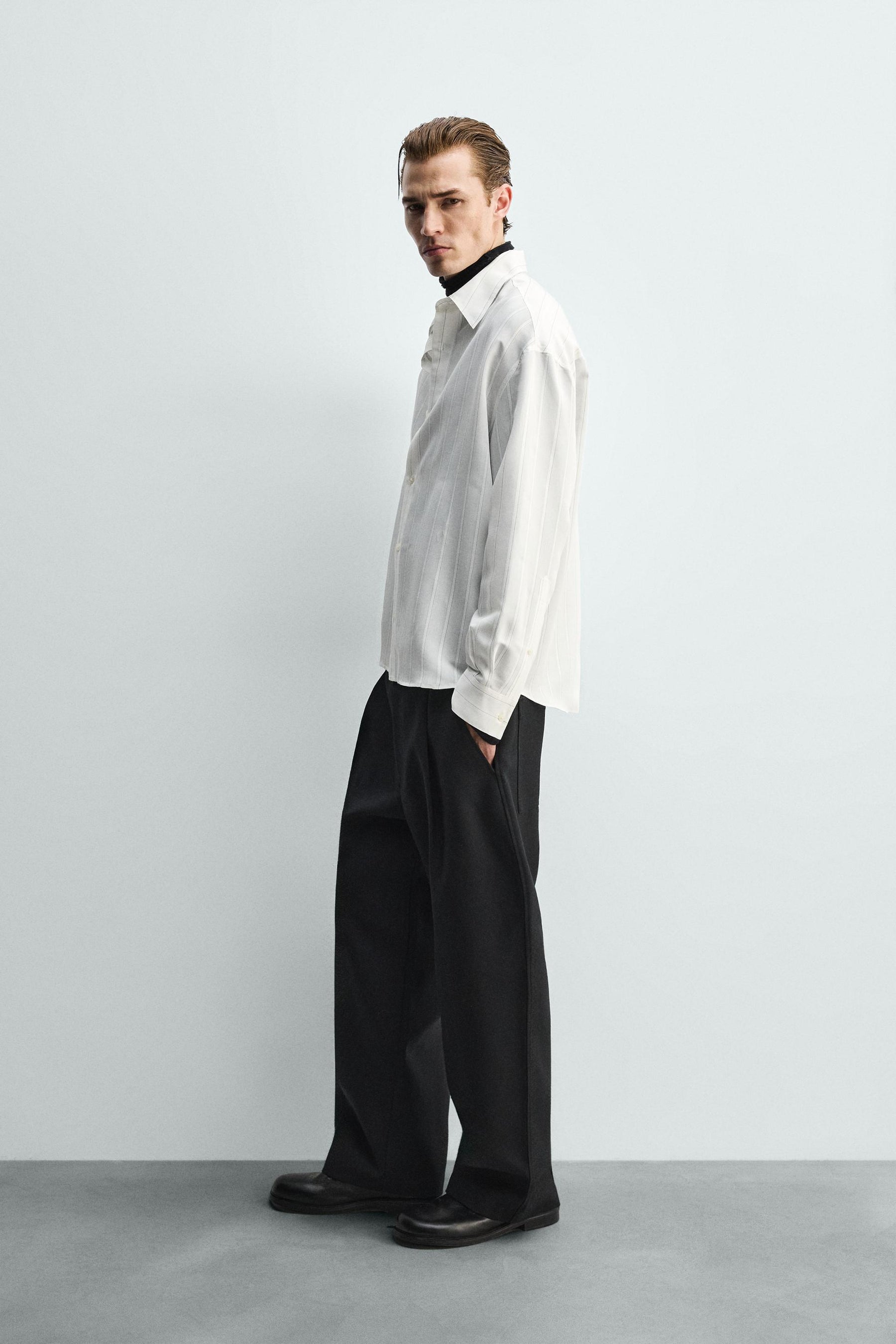 STRIPED FLOWING SHIRT - Image 3