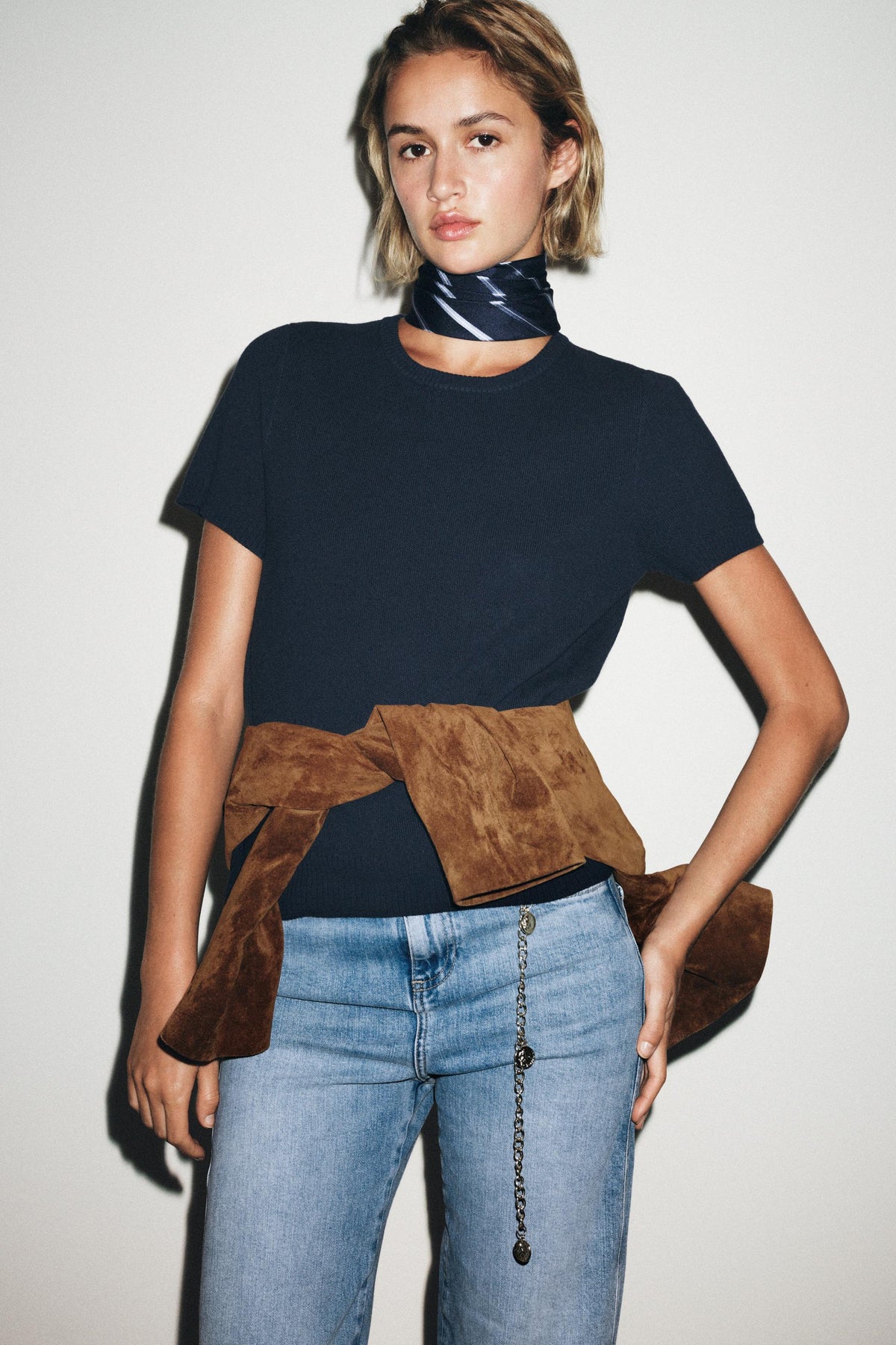 Strickpullover mit kurzen Ärmeln